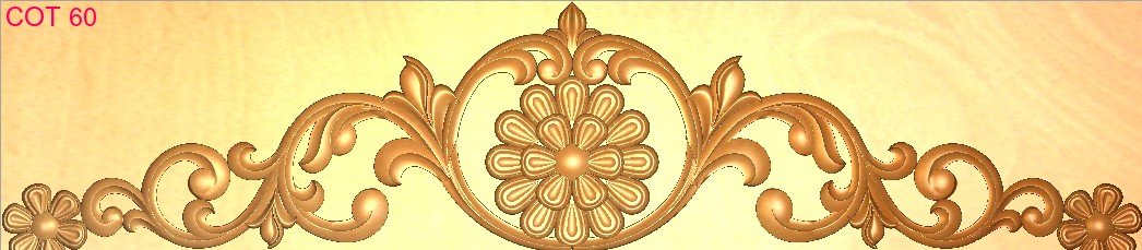 COT DESIGNS - COT-60 Floral Swirl Decorative Relief Carving 3D Model